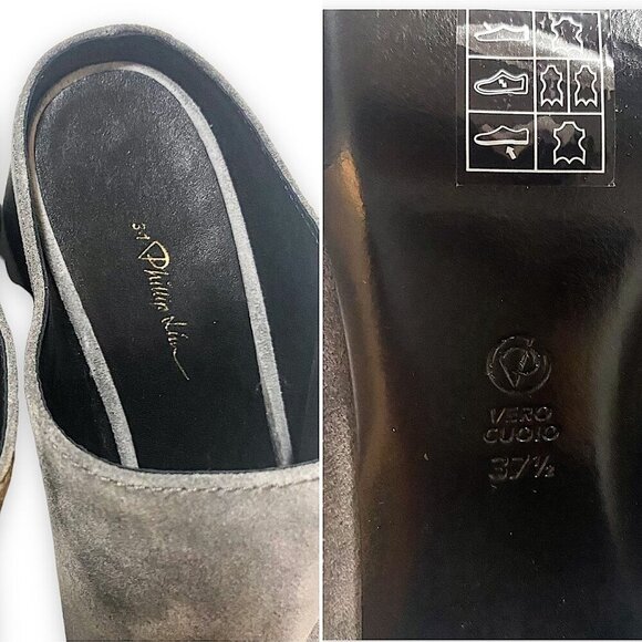 3.1 Phillip Lim Cube Block Heel Mules Sandal, Grey Suede,‎ 37.5EU, New in Box - Picture 11 of 13